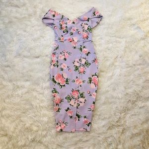 BOOHOO off the shoulder floral dress